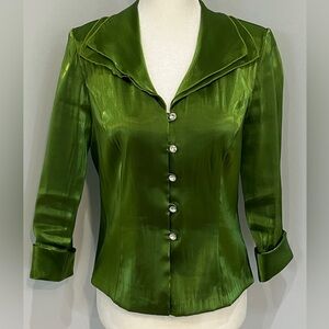 Xscape Women's Shimmering Green Blazer